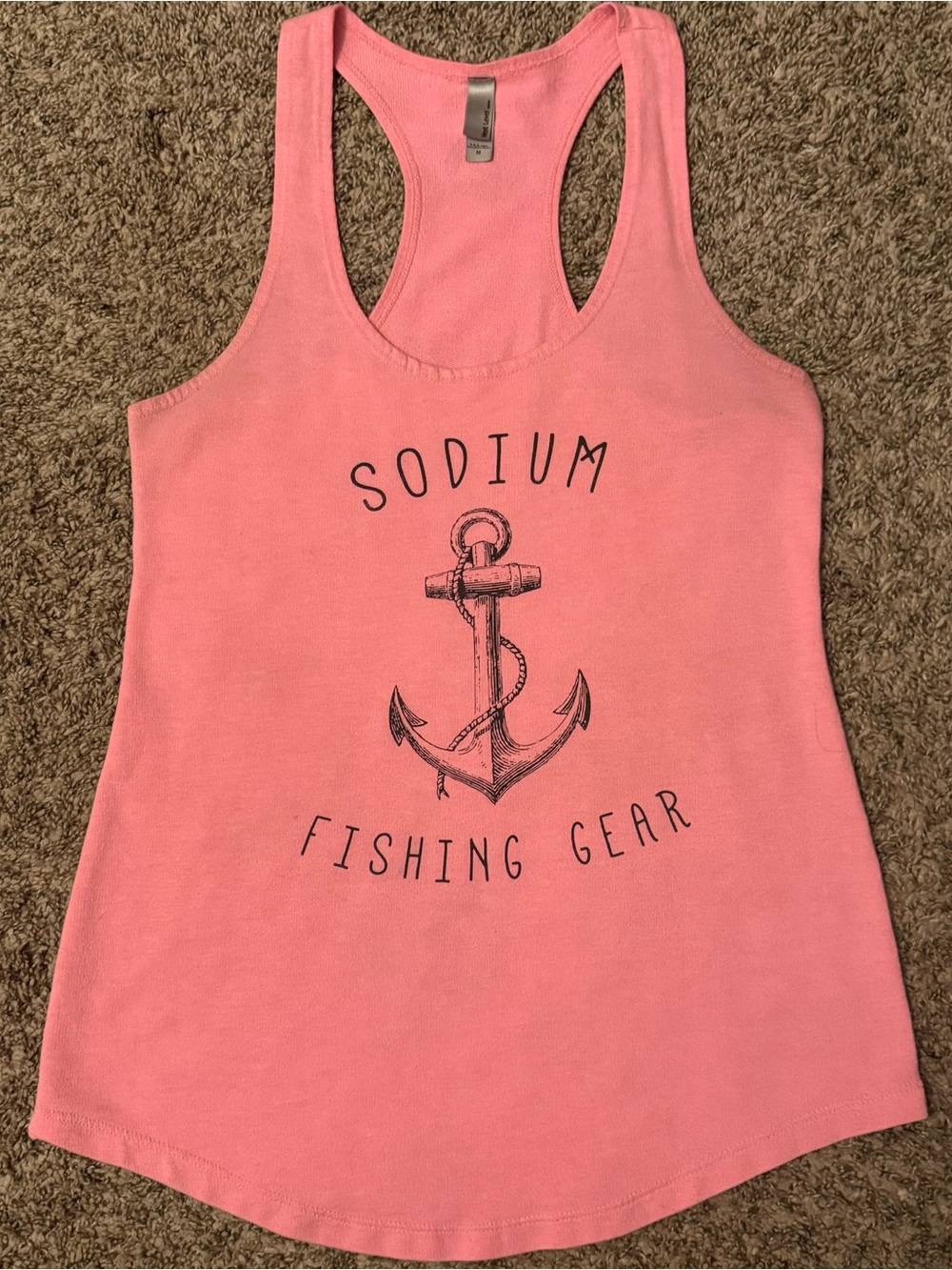 Sodium Fishing Gear Apparel Pink Anchor Racerback Tank